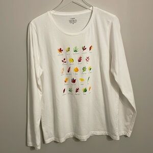 J. Crew Leaf Collector Tee Long Sleeve Shirt Size XL